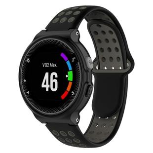 Double Colour Silicone Sport Watch Band for Garmin Forerunner 220 / Approach S5 / S20(Black Grey)