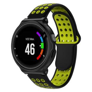 Double Colour Silicone Sport Watch Band for Garmin Forerunner 220 / Approach S5 / S20(Black Yellow)