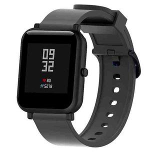 Silicone Glossy Sport Watch Band for Huami Amazfit Bip Lite Version 20mm(Black)