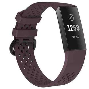 Square Hole Adjustable Sport Watch Band for FITBIT Charge 3(Dark Purple)