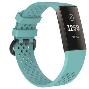 Square Hole Adjustable Sport Watch Band for FITBIT Charge 3(Tiffany Blue)