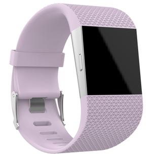 Rhombus Texture Adjustable Sport Watch Band for FITBIT Surge(Light Purple)