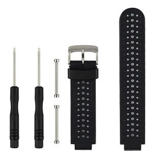 Two-colour Silicone Sport Watch Band for Garmin Forerunner 230 / 235 / 620 / 630 / 735XT(Black White)