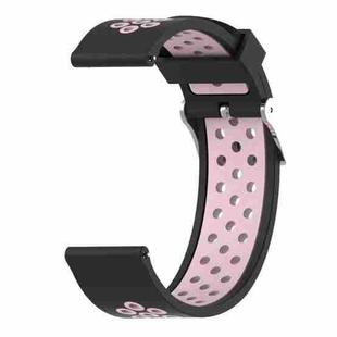 Double Colour Silicone Sport Watch Band for Xiaomi Huami Amazfit Bip Lite Version 22mm(Black Pink)