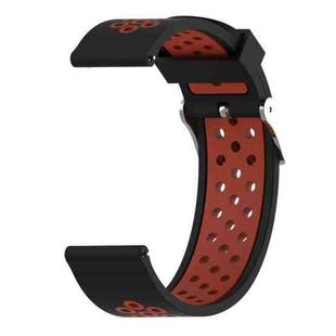 Double Colour Silicone Sport Watch Band for Xiaomi Huami Amazfit Bip Lite Version 22mm(Black Red)