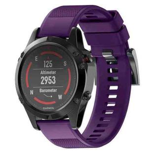 Quick Removable Silicone Watch Band for Fenix 5 22mm(Purple)