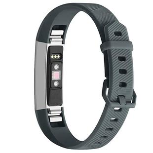 Solid Color Silicone Watch Band for FITBIT Alta / HR(Dark Gray)