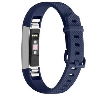 Solid Color Silicone Watch Band for FITBIT Alta / HR(Dark Blue)