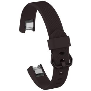 Solid Color Silicone Watch Band for FITBIT Alta / HR, Size: S(Dark Brown)