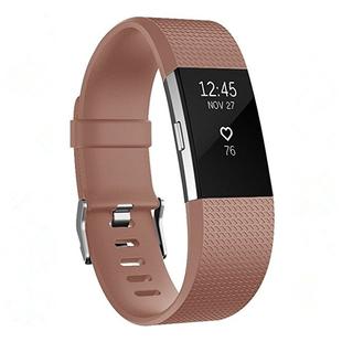 Square Pattern Adjustable Sport Watch Band for FITBIT Charge 2, Size: S, 10.5x8.5cm(Coffee)