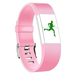 Square Pattern Adjustable Sport Watch Band for FITBIT Charge 2, Size: L, 12.5x8.5cm(Pink)