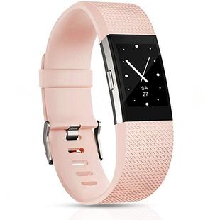 Square Pattern Adjustable Sport Watch Band for FITBIT Charge 2, Size: L, 12.5x8.5cm(Light Pink)