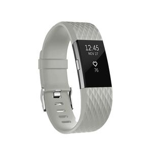 Diamond Pattern Adjustable Sport Watch Band for FITBIT Charge 2, Size: S, 10.5x8.5cm(Light Grey)