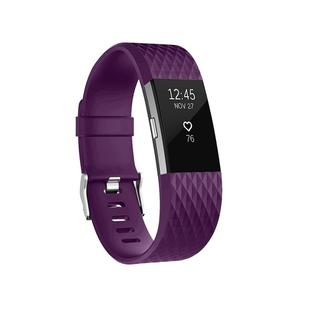 Diamond Pattern Adjustable Sport Watch Band for FITBIT Charge 2, Size: S, 10.5x8.5cm(Purple)