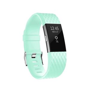 Diamond Pattern Adjustable Sport Watch Band for FITBIT Charge 2, Size: S, 10.5x8.5cm(Cyan)
