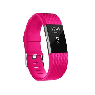 Diamond Pattern Adjustable Sport Watch Band for FITBIT Charge 2, Size: S, 10.5x8.5cm(Rose Red)
