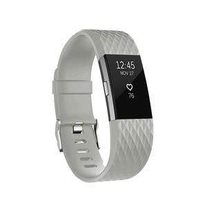 Diamond Pattern Adjustable Sport Watch Band for FITBIT Charge 2, Size: L, 12.5x8.5cm(Light Grey)
