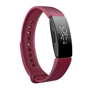 Smart Watch Snap Fastener Watch Band for Fitbit Inspire HR(Wine Red)