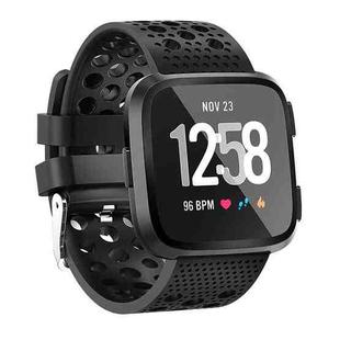 Smart Watch Venting Circle Hole Watch Band for Fitbit Versa(Black)