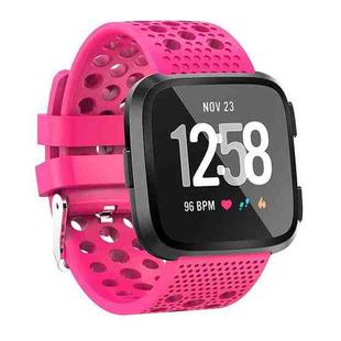 Smart Watch Venting Circle Hole Watch Band for Fitbit Versa(Rose Red)