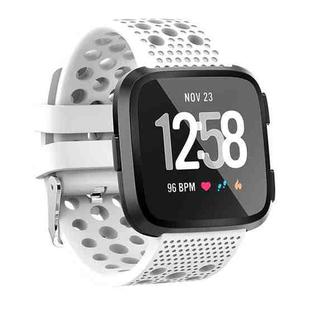 Smart Watch Venting Circle Hole Watch Band for Fitbit Versa(White)