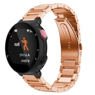 Universal Smart Watch Three Steel Strips Watch Band for Garmin Forerunner 220 / 230 / 235 / 630 / 620 / 735(Rose Gold)