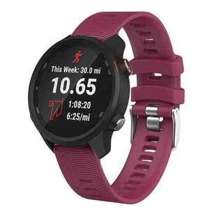 Smart Watch Silicone Watch Band for Garmin Forerunner 245(Purplish Red)