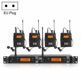 XTUGA IEM1200 Wireless Transmitter 4 Bodypack Stage Singer In-Ear Monitor System(EU Plug)