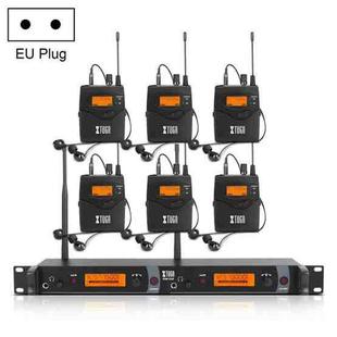 XTUGA IEM1200 Wireless Transmitter 6 Bodypack Stage Singer In-Ear Monitor System(EU Plug)