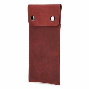 CONTACTS FAMILY CF1110 Universal Crazy Horse Leather Watch Protective Case Storage Bag for Apple Watch (Wine Red)