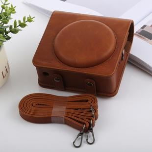 Retro Style Full Body Camera PU Leather Case Bag with Strap for FUJIFILM instax SQUARE SQ6 (Brown)