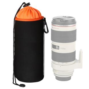 SLR Camera Lens Bag Micro Single Lens Bag Lens Inner Bile Bag Waterproof Protective Case Plus Velvet Thickening, Diameter: 10cm, Height: 25cm(Orange)