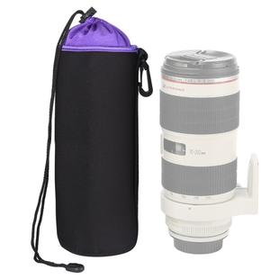 SLR Camera Lens Bag Micro Single Lens Bag Lens Inner Bile Bag Waterproof Protective Case Plus Velvet Thickening, Diameter: 10cm, Height: 25cm(Purple)