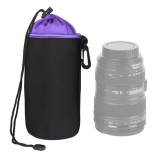 SLR Camera Lens Bag Micro Single Lens Bag Lens Inner Bile Bag Waterproof Protective Case Plus Velvet Thickening, Diameter: 10cm, Height: 18cm(Purple)