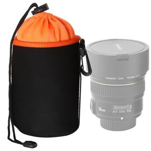 SLR Camera Lens Bag Micro Single Lens Bag Lens Inner Bile Bag Waterproof Protective Case Plus Velvet Thickening, Diameter: 10cm, Height: 14cm(Orange)