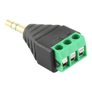 3.5mm Male Plug 3 Pole 3 Pin Terminal Block Stereo Audio Connector