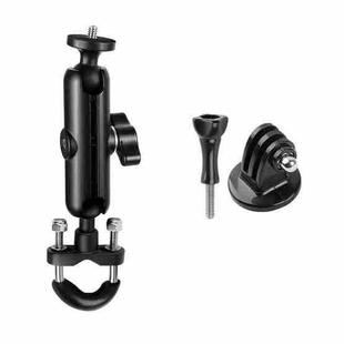 9cm Connecting Rod 20mm Ball Head Motorcycle Handlebar Fixed Mount Holder with Tripod Adapter & Screw for GoPro, Insta360, DJI and Other Action Cameras(Black)