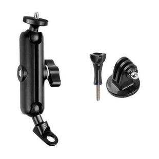 9.0cm Connecting Rod 20mm Ball Head Motorcycle Rearview Mirror Screw Hole Fixed Mount Holder with Tripod Adapter & Screw for GoPro Hero12 Black / Hero11 /10 /9 /8 /7 /6 /5, Insta360 Ace / Ace Pro, DJI Osmo Action 4 and Other Action Cameras(Black)