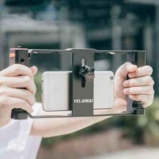 YELANGU PC02A Vlogging Live Broadcast Plastic Cage Video Rig Filmmaking Stabilizer Bracket for iPhone, Galaxy, Huawei, Xiaomi, HTC, LG, Google, and Other Smartphones(Black)