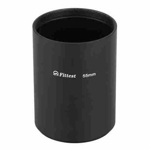 FITTEST 55mm Thread Type Straight Tube Full Metal Lens Hood Shade for Medium Telephoto Lens