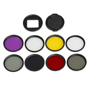 For GoPro HERO5 Sport Action Camera Proffesional 52mm Lens Filter(CPL + UV + ND8 + ND2 + Star 8 + Red + Yellow + FLD / Purple) & Waterproof Housing Case Adapter Ring