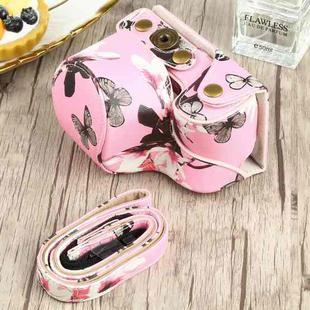 Flower Pattern PU Leather Camera Case for Sony A6000 / A6300 / A6400 / Nex 6 (Pink)