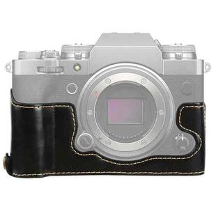 1/4 inch Thread PU Leather Camera Half Case Base for FUJIFILM X-T4 (Black)