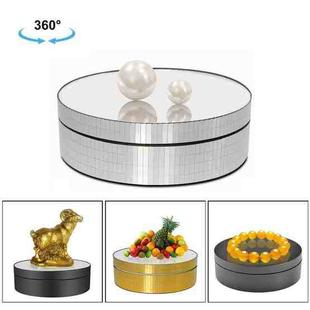 12cm 360 Degree Rotating Turntable Mirror Electric Display Stand Video Shooting Props Turntable, Load: 3kg (Silver)