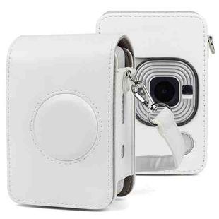 Full Body Camera Retro PU Leather Case Bag with Strap for FUJIFILM instax mini Liplay (White)
