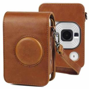 Full Body Camera Retro PU Leather Case Bag with Strap for FUJIFILM instax mini Liplay (Brown)