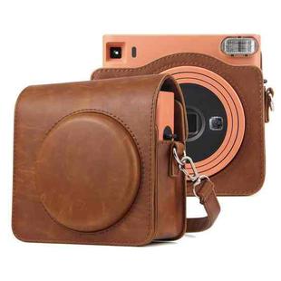 Full Body PU Leather Case Camera  Bag with Strap for FUJIFILM instax Square SQ1 (Brown)