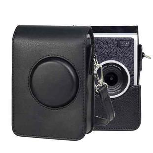 Vertical Full Body Camera PU Leather Case Bag with Strap for FUJIFILM instax mini Evo (Black)