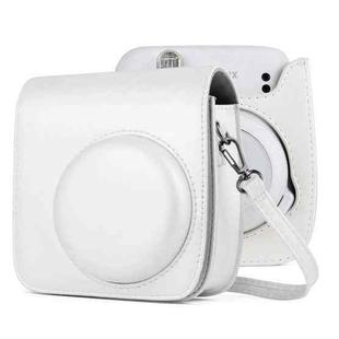 Solid Color Full Body Camera Leather Case Bag with Strap for FUJIFILM Instax mini 11 (White)