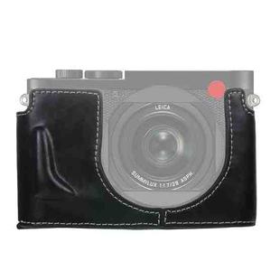 1/4 inch Thread PU Leather Camera Half Case Base for Leica Q2(Black)